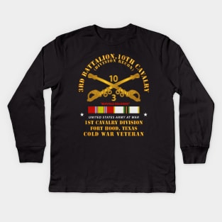 3rd Bn 10th Cav - Ft Hood w Cold War SVC Kids Long Sleeve T-Shirt